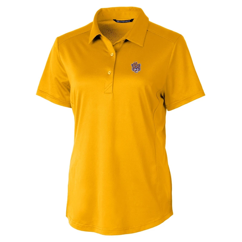 Women's Cutter & Buck Gold LSU Tigers Vault Prospect Textured Stretch Polo