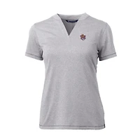 Women's Cutter & Buck Heather Gray LSU Tigers Forge Stretch Blade V-Neck Top