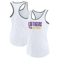 Women's Fanatics Ash LSU Tigers Fuel Racerback Tank Top