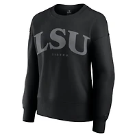Women's Fanatics Black LSU Tigers Supersoft Flow Fleece Pullover Sweatshirt