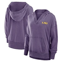 Sweat à capuche col en V molleton français Snow Wash Purple LSU Tigers Initiative Fanatics pour femmes