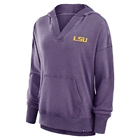 Sweat à capuche col en V molleton français Snow Wash Purple LSU Tigers Initiative Fanatics pour femmes