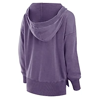 Sweat à capuche col en V molleton français Snow Wash Purple LSU Tigers Initiative Fanatics pour femmes