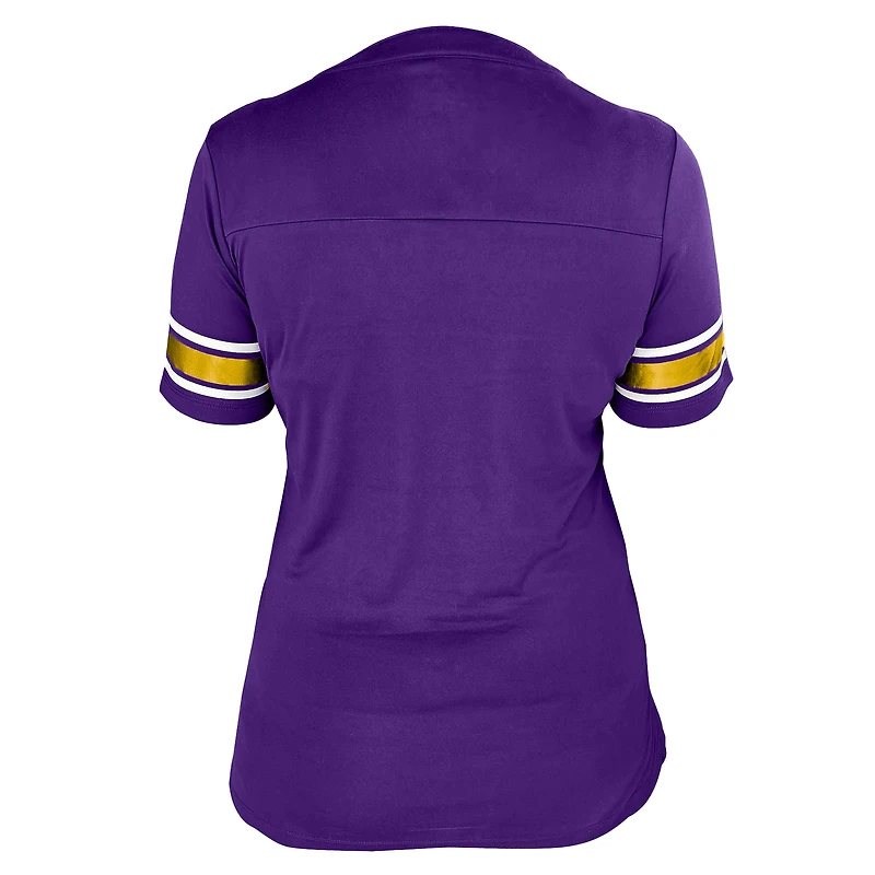 Women's Fanatics Purple LSU Tigers Plus Mesh Overlay Lace-Up Jersey T-Shirt