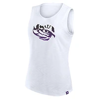 Women's Fanatics White LSU Tigers Activate Slub Tank Top
