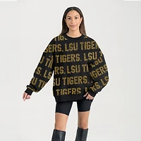 Women's Gameday Couture  Black LSU Tigers Hype Era Sweatshirt
