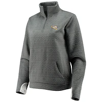 Women's Gameday Couture Charcoal LSU Tigers Embossed Quarter-Zip Jacket