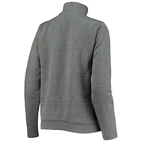 Women's Gameday Couture Charcoal LSU Tigers Embossed Quarter-Zip Jacket