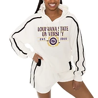 Ensemble sweat à capuche et short LSU Tigers Down, Set, Go pour femme Gameday Couture Cream