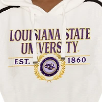 Women's Gameday Couture Cream LSU Tigers Down, Set, Go Pullover Hoodie and Shorts Set