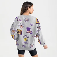 Women's Gameday Couture Gray LSU Tigers Always on Repeat Fleece Sweatshirt