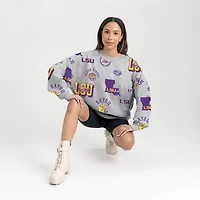 Sweat-shirt polaire gris Gameday Couture pour femme LSU Tigers Always on Repeat