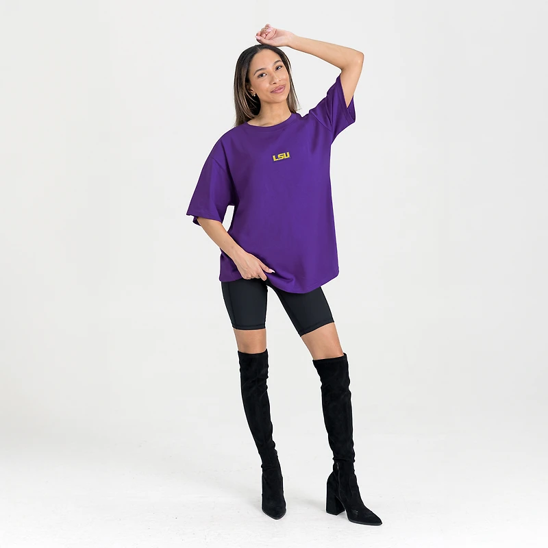 T-shirt surdimensionné violet Gameday Couture pour femme des LSU Tigers, « Back at Ya »