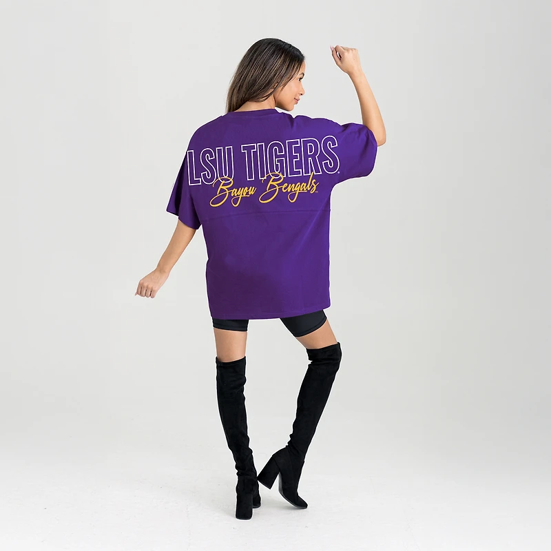 T-shirt surdimensionné violet Gameday Couture pour femme des LSU Tigers, « Back at Ya »