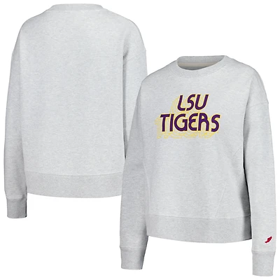 Sweat-shirt à enfiler carré pour femme League Collegiate Wear Ash LSU Tigers