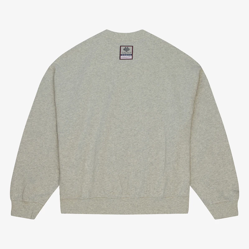 Sweat-shirt léger surdimensionné avec logo LSU Tigers pour femme Mitchell & Ness Heather Gray