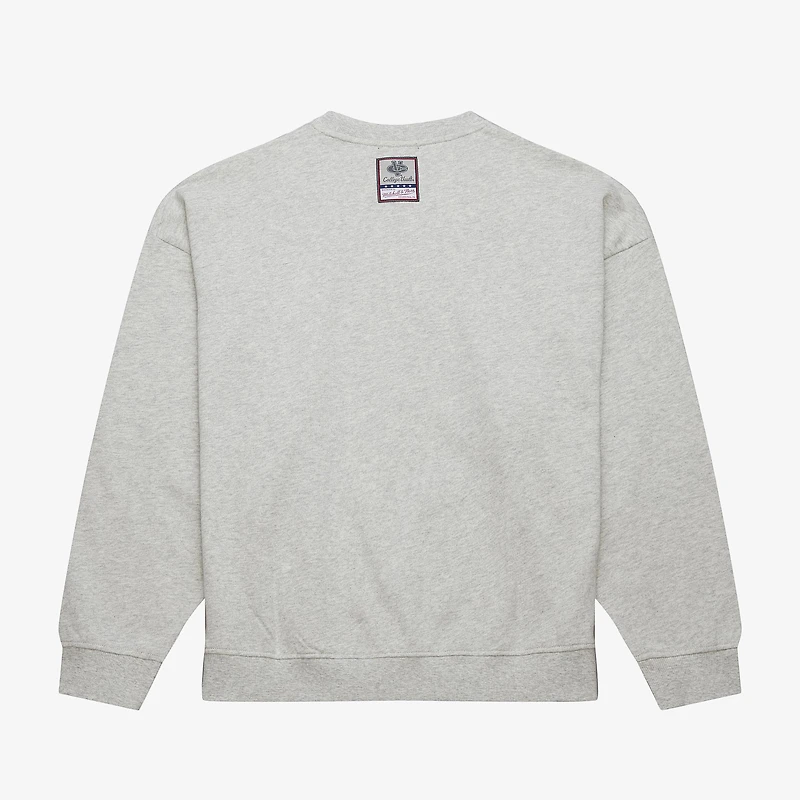 Sweat-shirt léger surdimensionné avec logo LSU Tigers pour femme Mitchell & Ness Heather Gray
