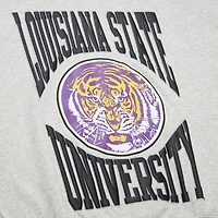 Sweat-shirt léger surdimensionné avec logo LSU Tigers pour femme Mitchell & Ness Heather Gray