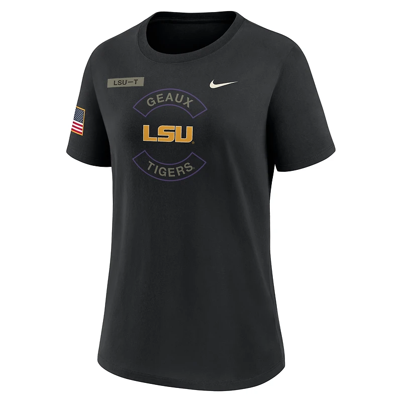 Women's Nike Black LSU Tigers 2025 Military Appreciation Dri-FIT T-Shirt