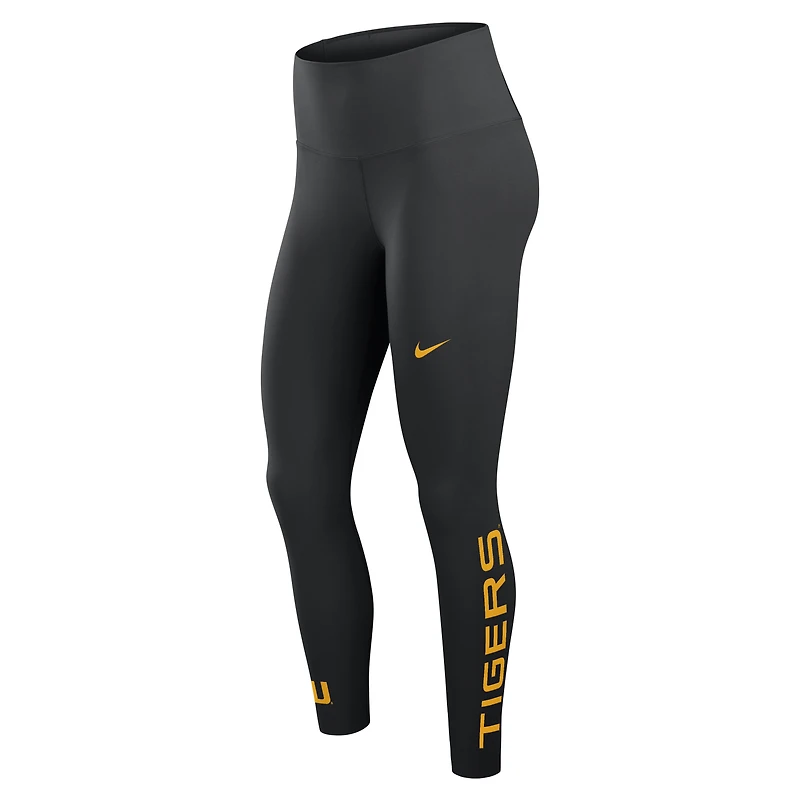 Leggings Nike LSU Tigers Zenvy taille haute Dri-FIT noirs pour femmes