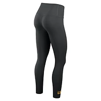 Women's Nike Black LSU Tigers Zenvy High Rise Dri-FIT 7/8 Leggings