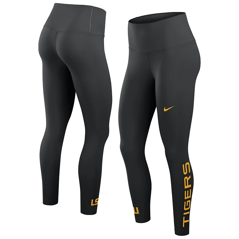 Leggings Nike LSU Tigers Zenvy taille haute Dri-FIT noirs pour femmes