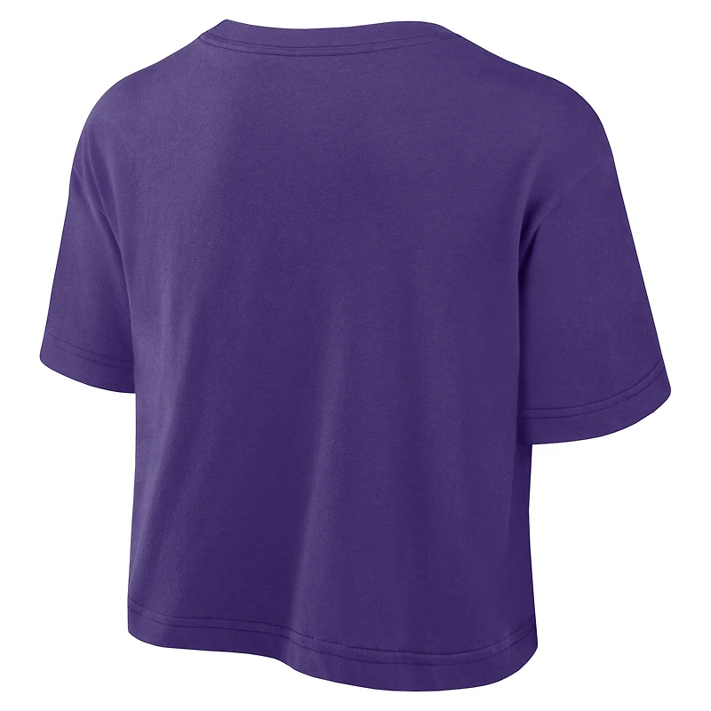 Women's Nike Purple LSU Tigers Athletic Prep Arch Dri-FIT Cropped T-Shirt