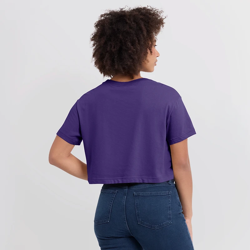 Women's Nike Purple LSU Tigers Athletic Prep Arch Dri-FIT Cropped T-Shirt