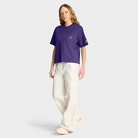 T-shirt Nike violet pour femme, modèle Legacy Pocket Boxy, avec poche