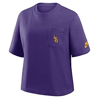 Women's Nike  Purple LSU Tigers Legacy Pocket Boxy T-Shirt