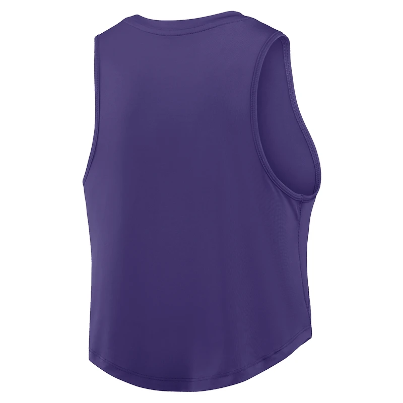 Débardeur court Nike LSU Tigers One Dri-FIT violet pour femme