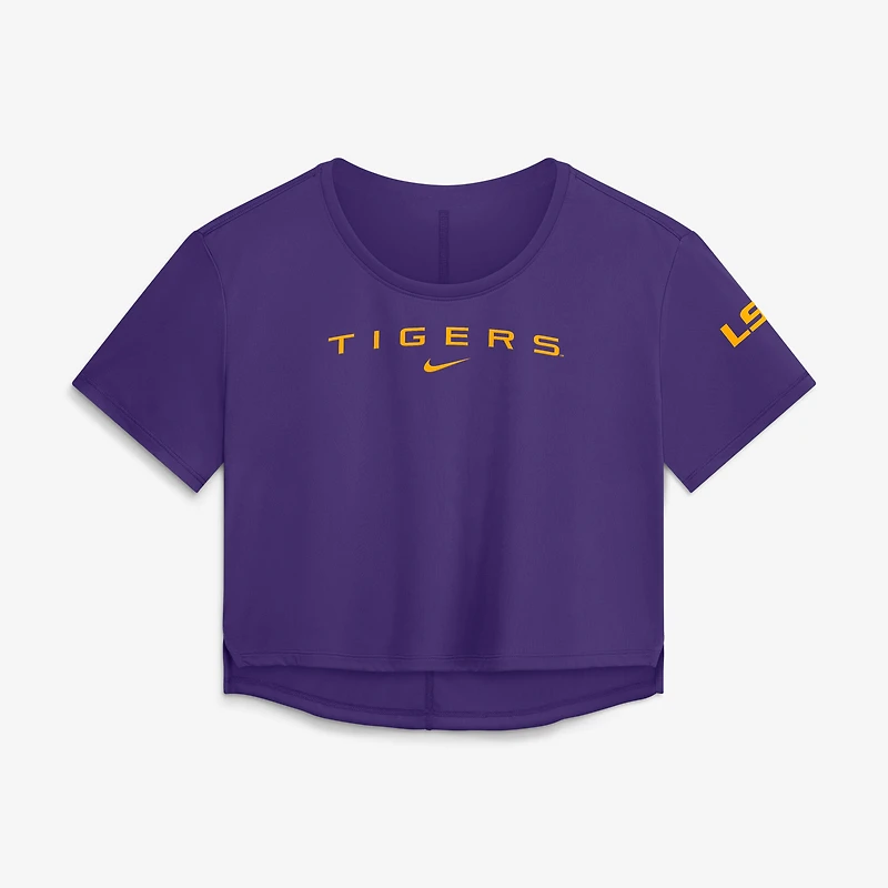 Women's Nike Purple LSU Tigers Premium Performance Dri-FIT Cropped Top