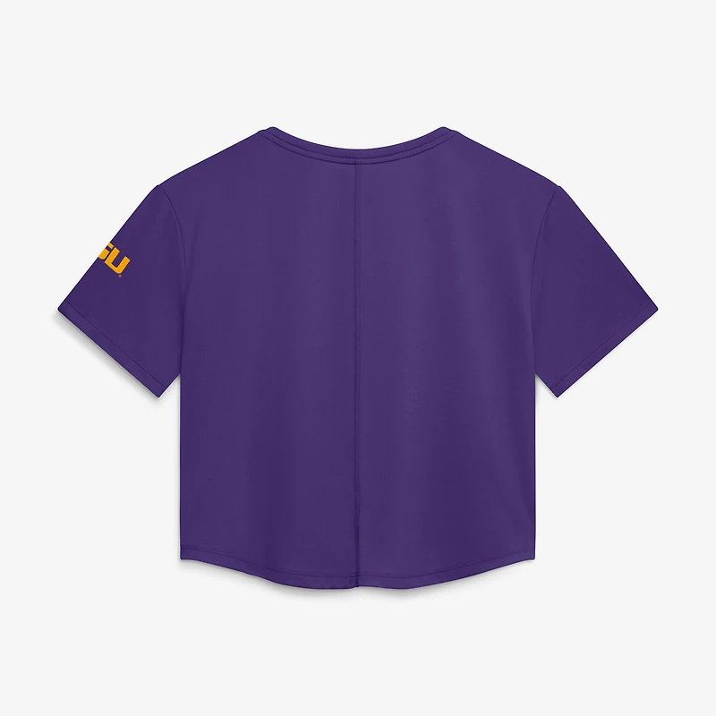 Women's Nike Purple LSU Tigers Premium Performance Dri-FIT Cropped Top