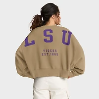 Sweat-shirt Nike Tan LSU Tigers surdimensionné Phoenix 2-Hit pour femme
