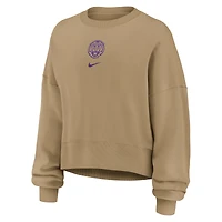 Sweat-shirt Nike Tan LSU Tigers surdimensionné Phoenix 2-Hit pour femme