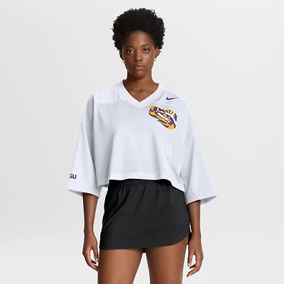 Maillot court Nike blanc LSU Tigers en maille Dri-FIT pour femme