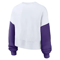 Sweat-shirt oversize à blocs de couleurs Nike blanc LSU Tigers pour femme