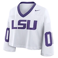 Maillot court Nike LSU Tigers blanc oversize à logo pour femme