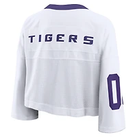 Maillot court Nike LSU Tigers blanc oversize à logo pour femme