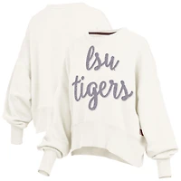 Sweat-shirt oversize pour femme Pressbox Cream LSU Tigers Chelsea