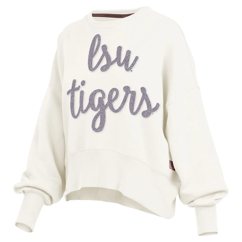 Sweat-shirt oversize pour femme Pressbox Cream LSU Tigers Chelsea