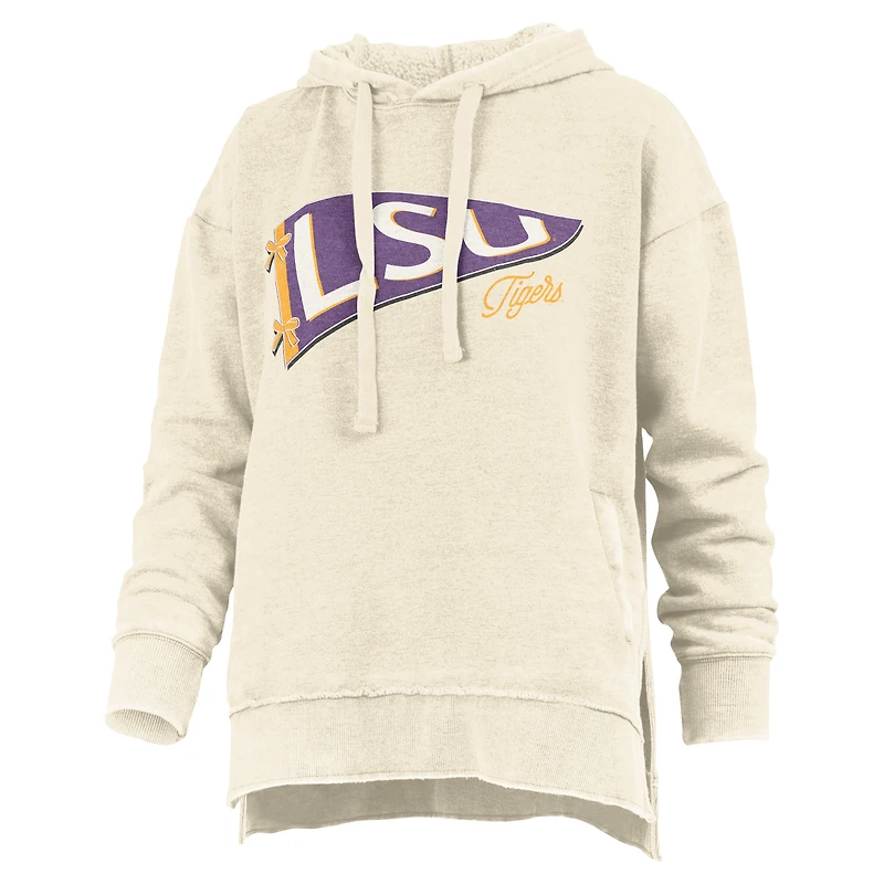 Women's Pressbox  Cream LSU Tigers Marni Pullover Hoodie