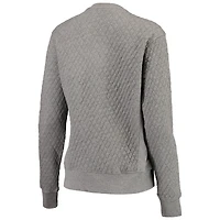 Sweat-shirt matelassé Pressbox Heather Charcoal LSU Tigers Moose pour femme
