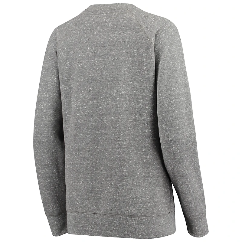 Sweat-shirt Pressbox gris chiné LSU Tigers Big Team Logo Knobi Fleece Tri-Blend Crew Neck pour femme
