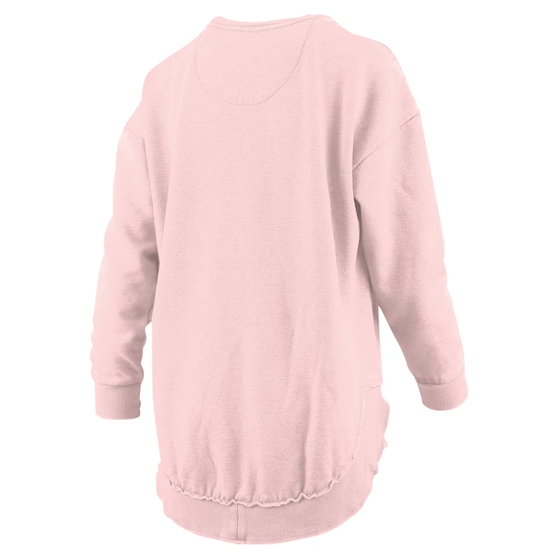 Sweat-shirt en polaire pour femmes Pressbox rose clair LSU Tigers Poncho