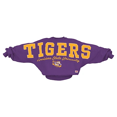 Women's Pressbox  Purple LSU Tigers Flannigan Oversized Dolman Pullover Sweatshirt