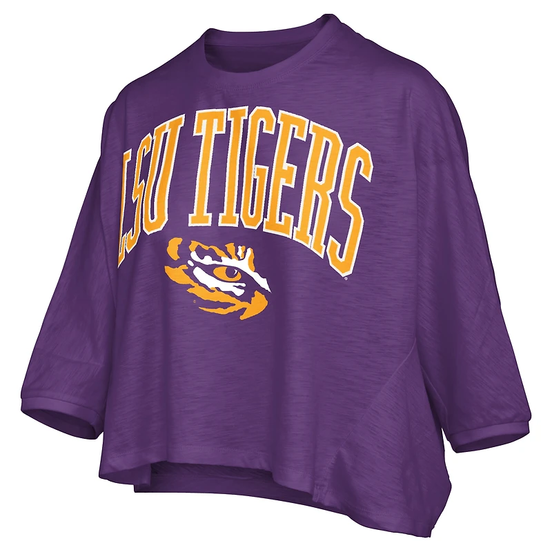 Women's Pressbox  Purple LSU Tigers Midi Arch Over Logo Oversized T-Shirt