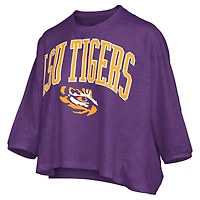 Women's Pressbox  Purple LSU Tigers Midi Arch Over Logo Oversized T-Shirt