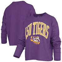 T-shirt à manches longues et coupe carrée pour femme, modèle LSU Tigers, violet Pressbox.