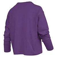 Women's Pressbox Purple LSU Tigers Motley Boxy Waist-Length Long Sleeve T-Shirt